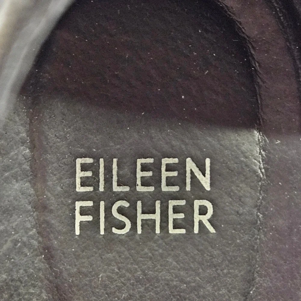 Black Leather‎ Eileen Fisher Sally Platform Wedge Crisscross Sandals Size 9.5